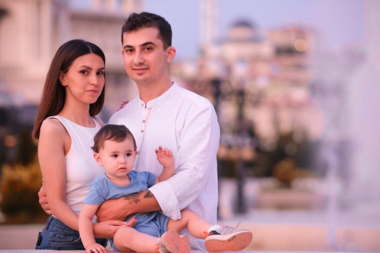 Charming family enjoying a day outdoors in Ankara, capturing delightful emotions.
